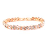 Zinc Alloy Rhinestone Bracelets, with Rhinestone, plated, for woman Approx 7 Inch 