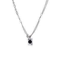 Collier de bijoux de titane, Acier titane, avec Pendentif en alliage de zinc, avec 1.96inch chaînes de rallonge, bijoux de mode & unisexe & émail Environ 16.1 pouce, Vendu par PC