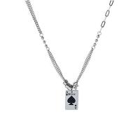 Collier de bijoux de titane, Acier titane, avec 2.75inch chaînes de rallonge, rectangle, unisexe & émail Environ 18.8 pouce, Vendu par PC