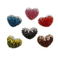 Perles d'argile Pave strass, argile, coeur, DIY, plus de couleurs à choisir, 13mm, Vendu par PC