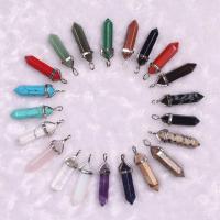 Gemstone Zinc Alloy Pendants, Natural Stone, with Zinc Alloy 10-40mm 