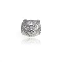 acier inoxydable 316L Perles européennes de grand trou, lion, argent Vendu par PC