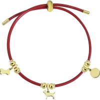 Titane bracelet en acier et bracelet, Acier titane, avec cordon en cuir, Placage de couleur d'or, Réglable & pour femme, plus de couleurs à choisir, 10-15mm Environ 10.24 pouce, Vendu par PC