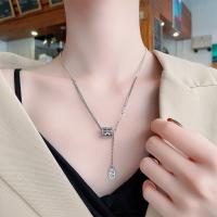 Collier de bijoux en argent , Argent sterling 925, Placage de couleur platine, pour femme Environ 17.71 pouce, Vendu par PC