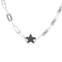 Cúbicos circón Micro pavimenta collar de plata Esterlinas, Plata de ley 925, chapado en color de platina, micro arcilla de zirconia cúbica & para mujer, longitud:aproximado 15.74 Inch, Vendido por UD