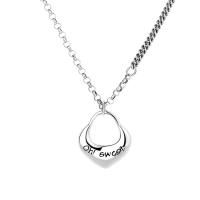 Collar de la joyería de plata esterlina, Plata de ley 925, con el patrón de la letra & para mujer, plateado, longitud:aproximado 15.74 Inch, Vendido por UD