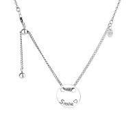 Collar de la joyería de plata esterlina, Plata de ley 925, con el patrón de la letra & para mujer, plateado, longitud:aproximado 17.71 Inch, Vendido por UD