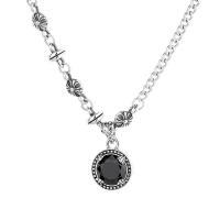 Zircon cubique Micro Pave collier en argent sterling, Argent sterling 925, Vintage & pavé de micro zircon & pour femme, noire Environ 17.71 pouce, Vendu par PC