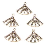 Zinc Alloy Rhinestone Pendants, with rhinestone, golden, 21mm 