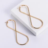 Stainless Steel Hoop Earring, 304 Stainless Steel, 18K gold plated, fashion jewelry & for woman, golden 