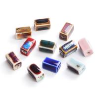 Gesprenkelte Porzellan Perlen, Rechteck, DIY, keine, 13x8mm, 10PCs/Tasche, verkauft von Tasche