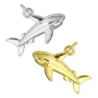 Brass Jewelry Pendants, Shark, plated Approx 3.5mm 