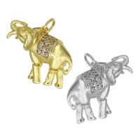 Cubic Zirconia Micro Pave Brass Pendant, Elephant, plated, micro pave cubic zirconia Approx 4mm 