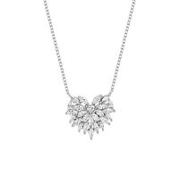 Zircon cubique Micro Pave collier en argent sterling, Argent sterling 925, avec zircon cubique, coeur, chaîne ovale & pour femme, argent cm, Vendu par PC