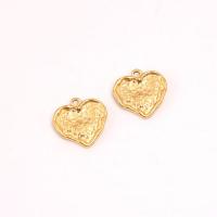 Stainless Steel Heart Pendants, 304 Stainless Steel, Galvanic plating, fashion jewelry & hammered, golden 