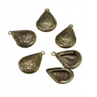 Brass Locket Pendants, Teardrop, golden, 25mm 