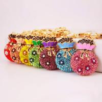 Zinc Alloy Key Clasp, with Czech Rhinestone, high quality plated, fashion jewelry & for woman & enamel 