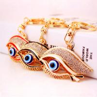 Zinc Alloy Key Clasp, with Czech Rhinestone, high quality plated, fashion jewelry & for woman & enamel 