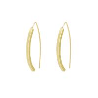 Boucles d'oreilles en acier titane, Placage ionique sous vide, pour femme, doré, 34mm, Vendu par paire