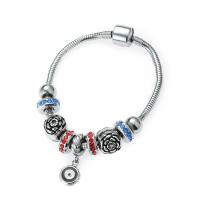 Edelstahl Europa Armbänder, 316 Edelstahl, poliert, unterschiedliche Länge der Wahl & unisex & mit Strass, originale Farbe, 8-12mm, verkauft von PC