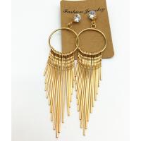 Zinc Alloy Tassel Earring, plated, fashion jewelry & for woman & with rhinestone 