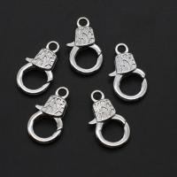 Zinc Alloy Key Clasp, silver color, 35mm 