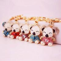 Zinc Alloy Key Clasp, with Czech Rhinestone, Koala, high quality plated, fashion jewelry & for woman & enamel 