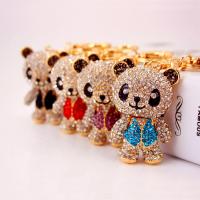 Zinc Alloy Key Clasp, with Czech Rhinestone, Bear, high quality plated, fashion jewelry & Unisex & enamel 