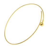 Brass Cuff Bangle, Unisex, golden, 64mm 