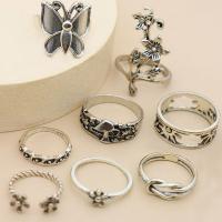 Fashion Zinc Alloy Jewelry Sets, antique silver color plated, 8 pieces & vintage & for woman, 16mm, 17mm, 18mm, US Ring 