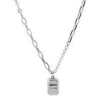 Collier de bijoux en argent , Argent sterling 925, Placage de couleur platine, avec le motif de lettre & pour femme Environ 17.32 pouce, Vendu par PC