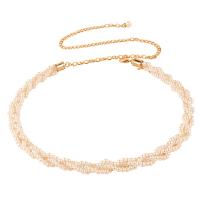 aleación de zinc cadena de cintura, con Perlas plásticas, para mujer, dorado, 15mm, longitud:aproximado 115 cm, Vendido por UD