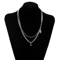 Collier de bijoux de titane, Acier titane, Double couche & unisexe, argent Environ 45 cm, Vendu par PC