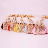 Zinc Alloy Key Clasp, with Czech Rhinestone, Handbag, high quality plated, fashion jewelry & Unisex & enamel 