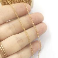 Messing Herz Kette, 18K vergoldet, DIY, 1.5x2mm, verkauft von m