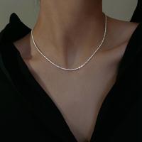 Cúbicos circón Micro pavimenta collar de plata Esterlinas, Plata de ley 925, chapado en color de platina, micro arcilla de zirconia cúbica & para mujer, longitud:aproximado 16.14 Inch, Vendido por UD