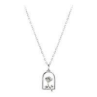 Collier de bijoux en argent , Argent sterling 925, Placage de couleur platine, pour femme & avec strass & creux Environ 15.74 pouce, Vendu par PC