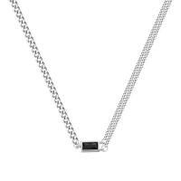 Cúbicos circón Micro pavimenta collar de plata Esterlinas, Plata de ley 925, chapado en color de platina, micro arcilla de zirconia cúbica & para mujer, longitud:aproximado 15.55 Inch, Vendido por UD