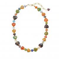 Collier en Murano bijoux, chalumeau, avec Acier titane, pour femme, couleurs mélangées cm, Vendu par PC