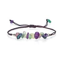 Purple Fluorita Pulsera, con cordón poliéster, para mujer, color mixto, 45mm, longitud:8-28 cm, Vendido por UD