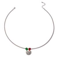 collier d'Émail en alliage Zinc, alliage de zinc, avec perle de plastique, Bijoux de Noël & pour femme & émail, couleurs mélangées cm, Vendu par PC