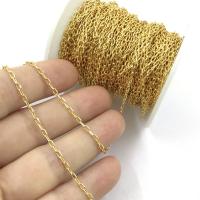 Brass Oval Chain, 18K gold plated, DIY 