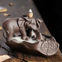 Incense Smoke Flow Backflow Holder Ceramic Incense Burner, Purple Clay, handmade, for home and office & durable 