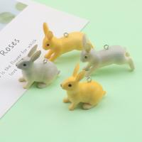 Fashion Plastic Pendants, PVC Plastic, Rabbit, epoxy gel, Unisex Approx 