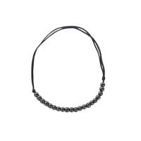 Tobillera de joyería de moda, cordón poliéster, con Hematite, hecho a mano, diferentes estilos para la opción & para mujer, Negro, longitud:9.06 Inch, Vendido por UD