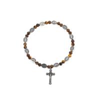 Gemstone Bracelets, Zinc Alloy, with Gemstone, Cross, silver color plated & Unisex cm 