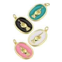 Enamel Brass Pendants, gold color plated Approx 3mm 