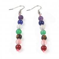 Gemstone Drop Earring, Zinc Alloy, with Gemstone, fashion jewelry & for woman 