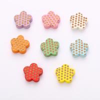 Painted Wood Beads, Schima Superba, Flower, stoving varnish, DIY & no hole 25mm 