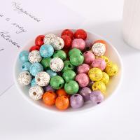 Printing Wood Beads, Round, DIY 16mm 